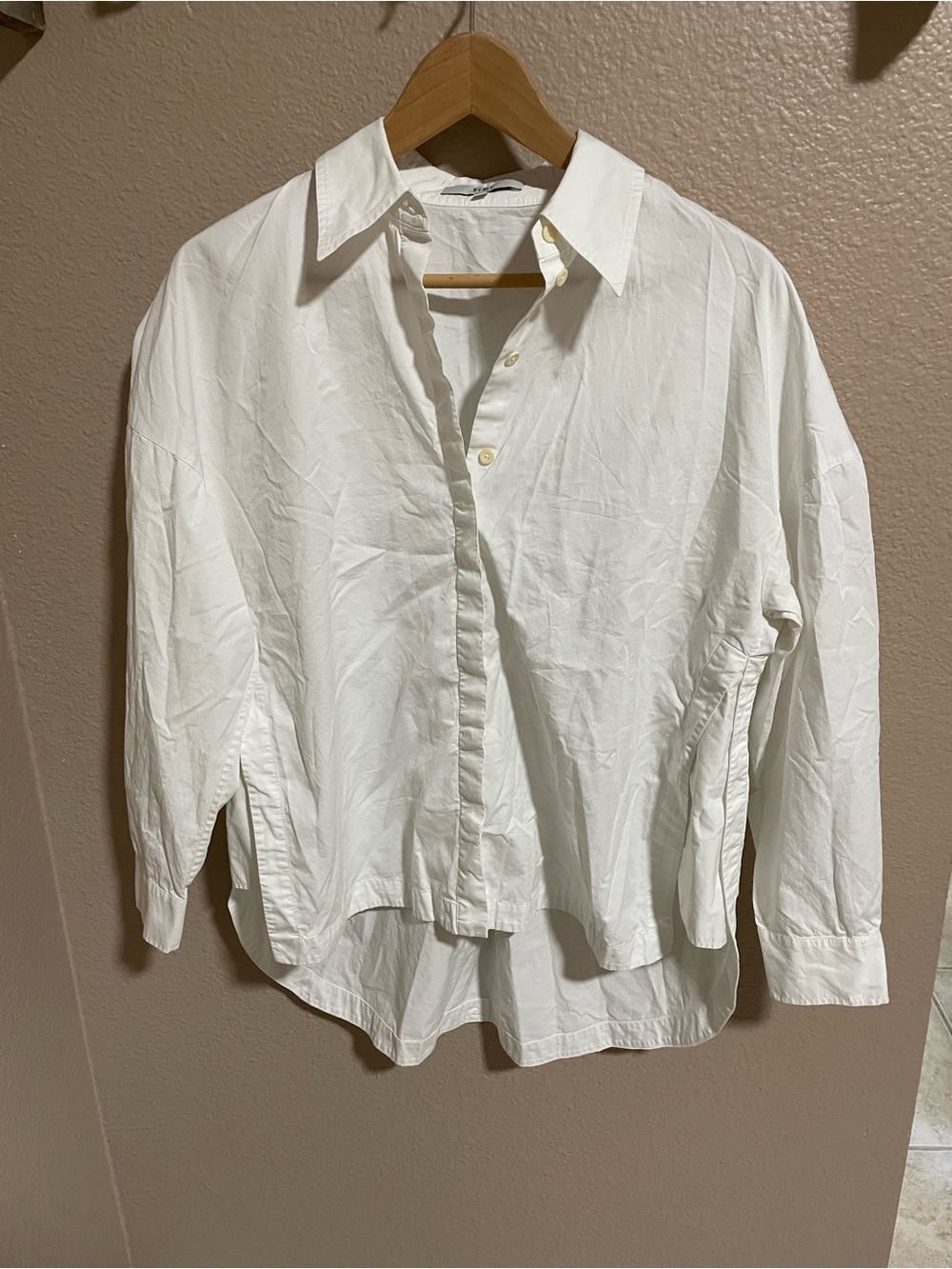 Tibi White Relaxed Button-Up Shirt